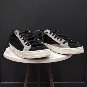 P448 Black and White Sneakers Sherpa and Faux Fur 38